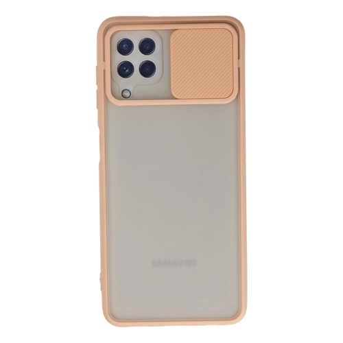 Galaxy A22 Kılıf Palm Buzlu Kamera Sürgülü Silikon - Pembe