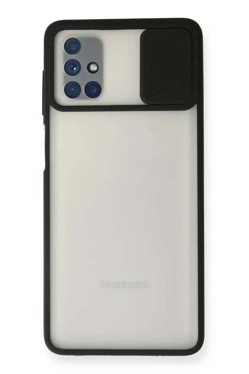 Galaxy M51 Kılıf Palm Buzlu Kamera Sürgülü Silikon - Siyah