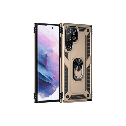 Galaxy S23 Kılıf Sofya Yüzüklü Silikon Kapak - Gold