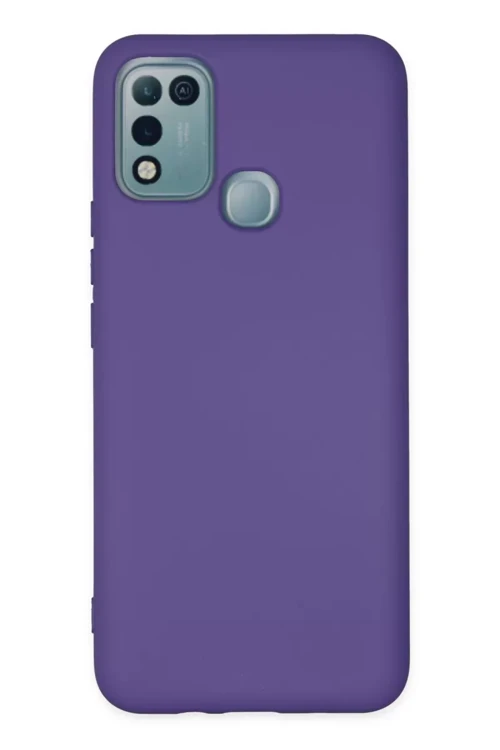 İnfinix 10 Play Kılıf Nano İçi Kadife Silikon - Mor