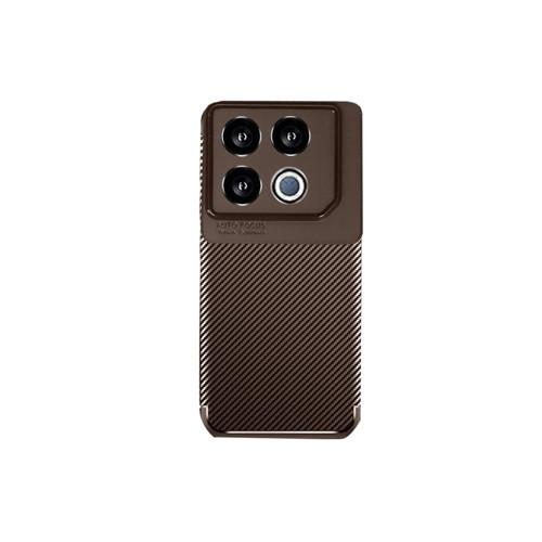 İnfinix Gt 20 Kılıf Auto Fus Karbon Kapak - Kahverengi