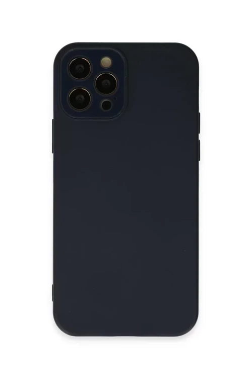 İphone 12 Kılıf Lansman Glass Kapak - Lacivert