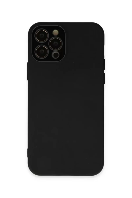 İphone 12 Kılıf Lansman Glass Kapak - Siyah