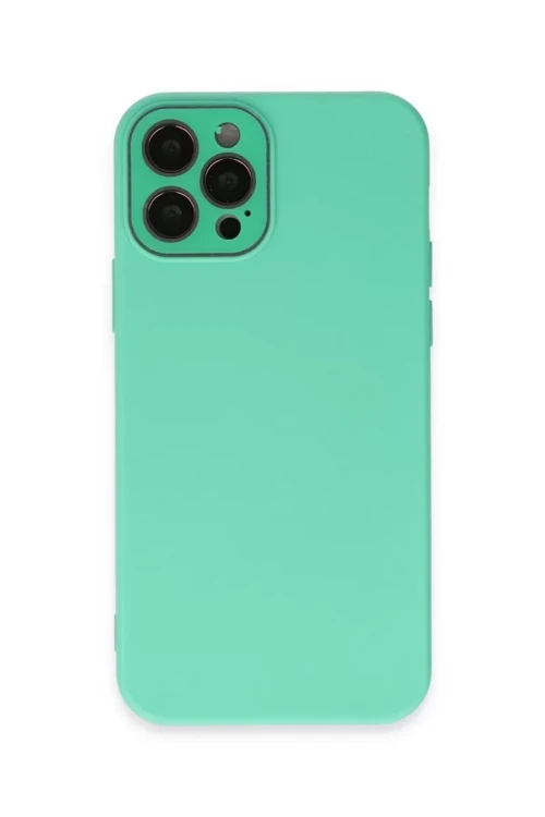 İphone 12 Kılıf Lansman Glass Kapak - Turkuaz