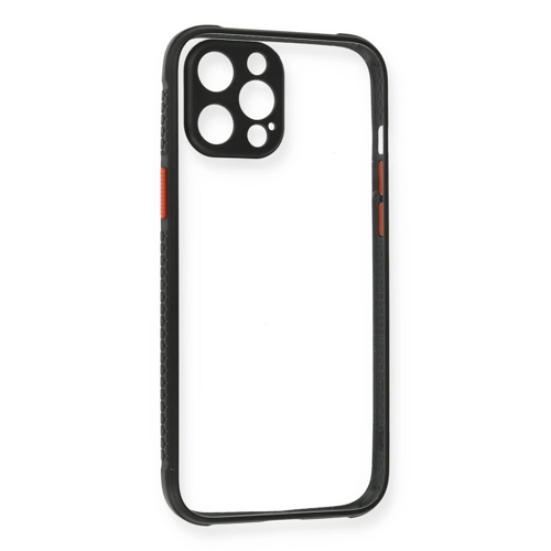 İphone 12 Kılıf Miami Şeffaf Silikon - Siyah