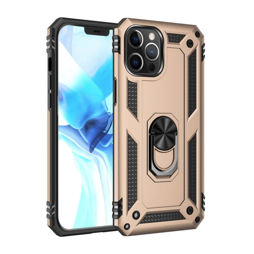 İphone 12 Kılıf Sofya Yüzüklü Silikon Kapak - Gold