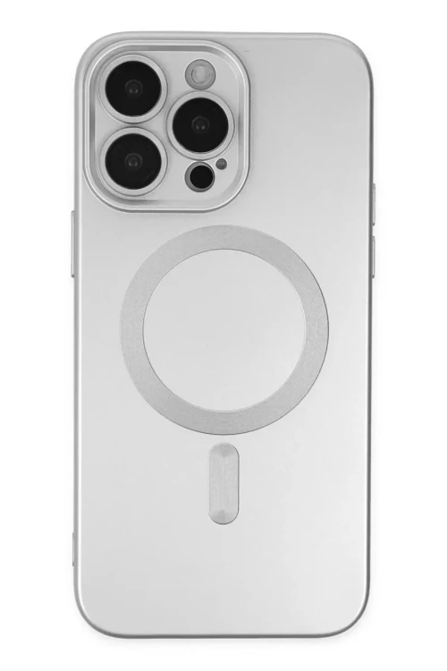 İphone 13 Kılıf Moshi Lens Magneticsafe Silikon - Gümüş