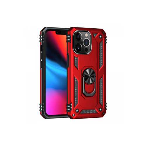 İphone 13 Kılıf Sofya Yüzüklü Silikon Kapak - Kırmızı
