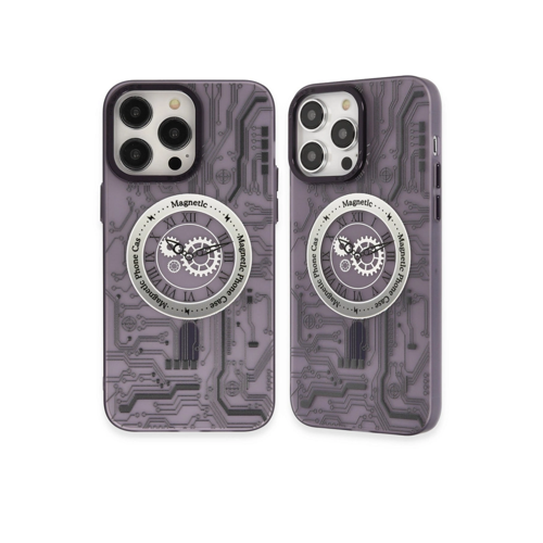 İphone 14 Kılıf Apollo Magneticsafe Desenli Kapak - Apollo Mor - 5