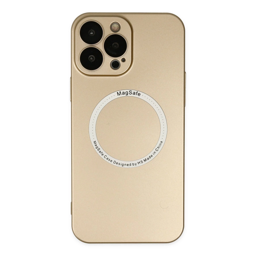 İphone 14 Kılıf Magneticsafe Lens Silikon - Gold