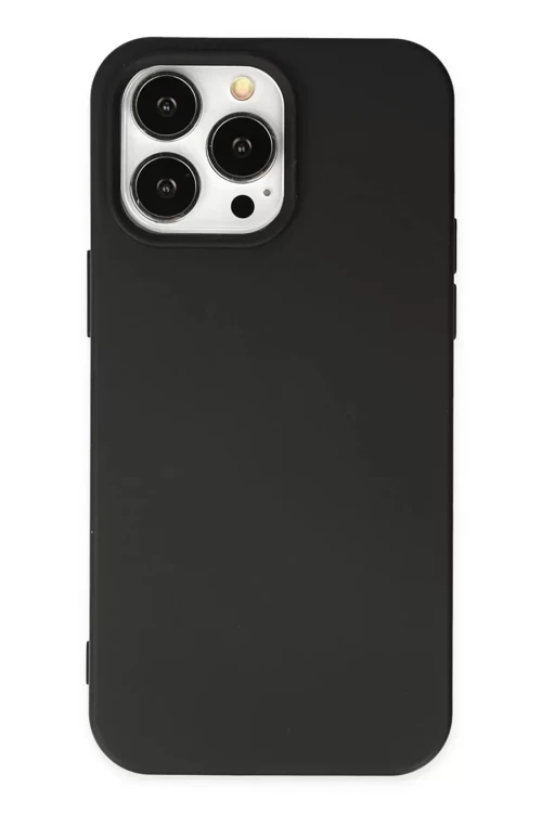İphone 14 Kılıf Nano İçi Kadife Silikon - Siyah