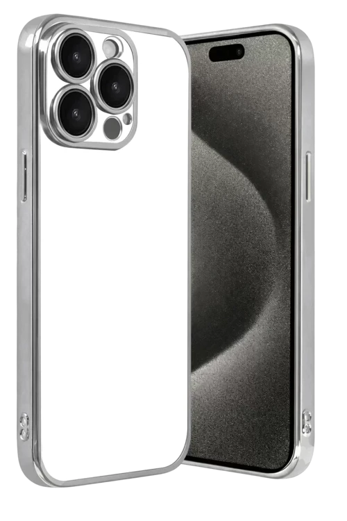 İphone 15 Lensli Silikon - Gümüş