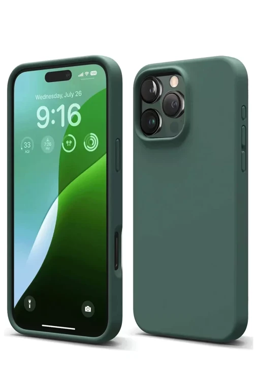 İphone 16 Kılıf First Silikon - Koyu Yeşil