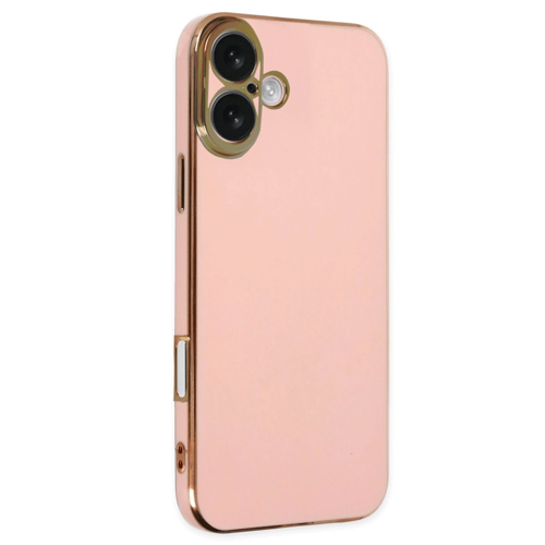 İphone 16 Kılıf Volet Silikon - Pembe