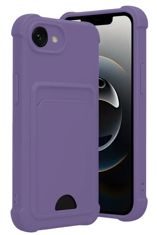 İphone 16E Kelvin Kartvizitli Silikon - Lila