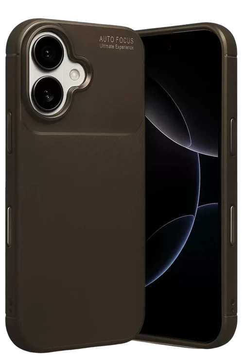 İphone 17 Auto Focus Karbon Kapak - Kahverengi