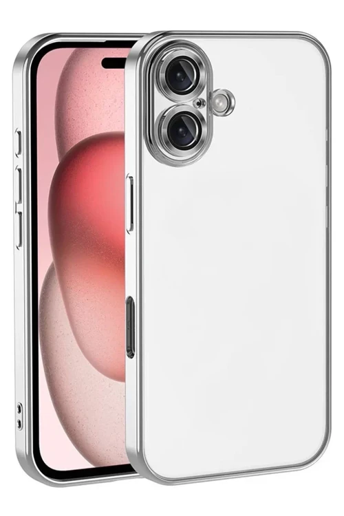 İphone 17 Lensli Silikon - Gümüş