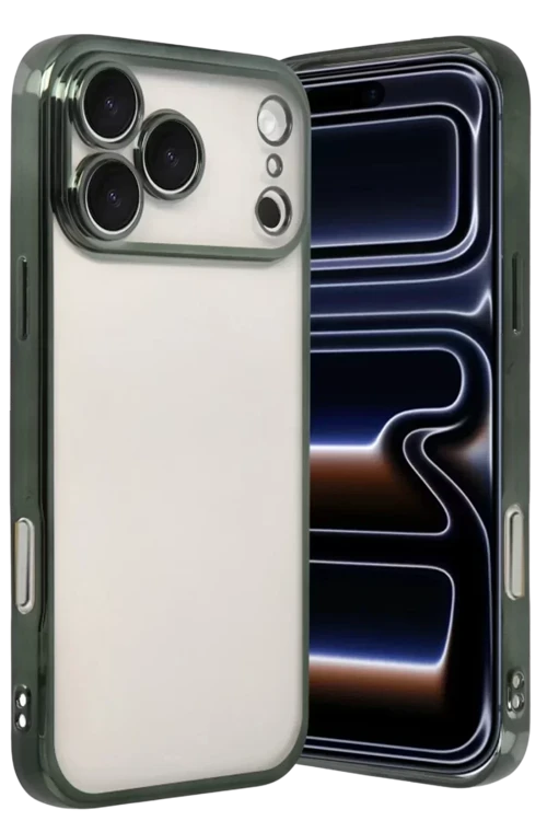 İphone 17 Lensli Silikon - Yeşil
