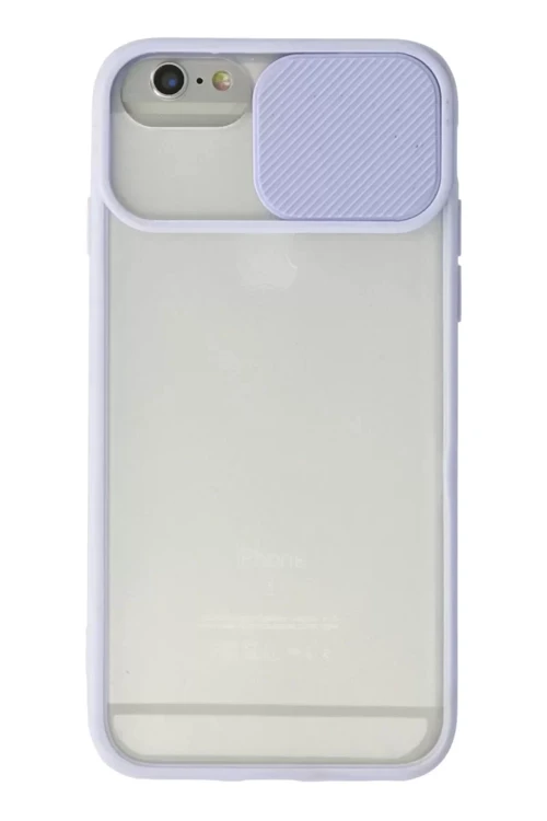 İphone 6 Kılıf Palm Buzlu Kamera Sürgülü Silikon - Lila