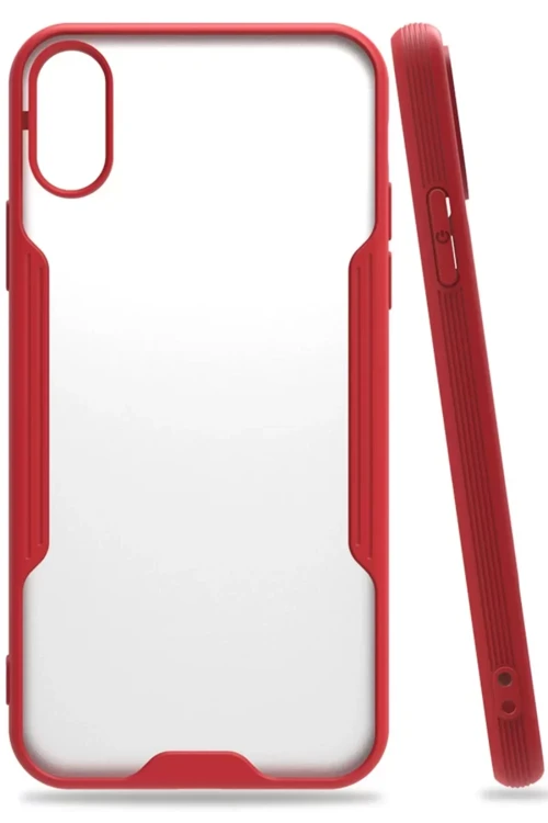 İphone X Kılıf Platin Silikon - Kırmızı