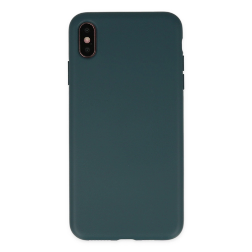 İphone Xs Kılıf Nano İçi Kadife Silikon - Koyu Yeşil
