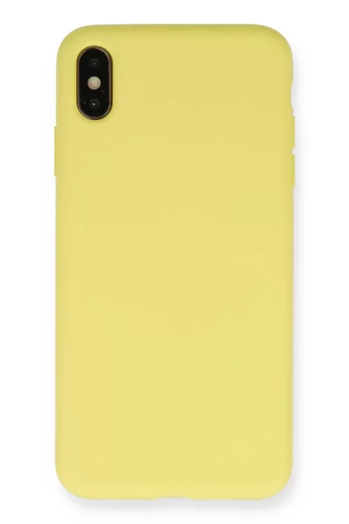 İphone Xs Kılıf Nano İçi Kadife Silikon - Mat Sarı