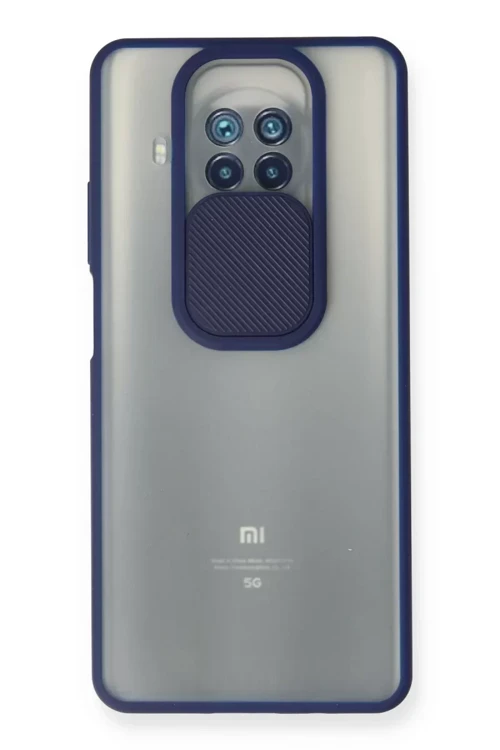 Mi 10T Lite Kılıf Palm Buzlu Kamera Sürgülü Silikon - Lacivert