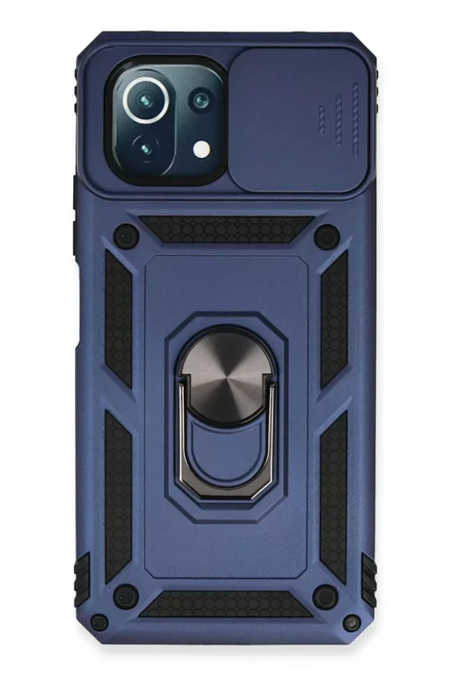Mi 11 Lite Kılıf Pars Lens Yüzüklü Silikon - Lacivert