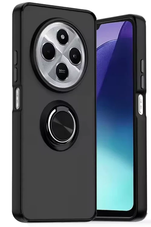 Redmi 14C Kılıf Montreal Yüzüklü Silikon Kapak - Siyah