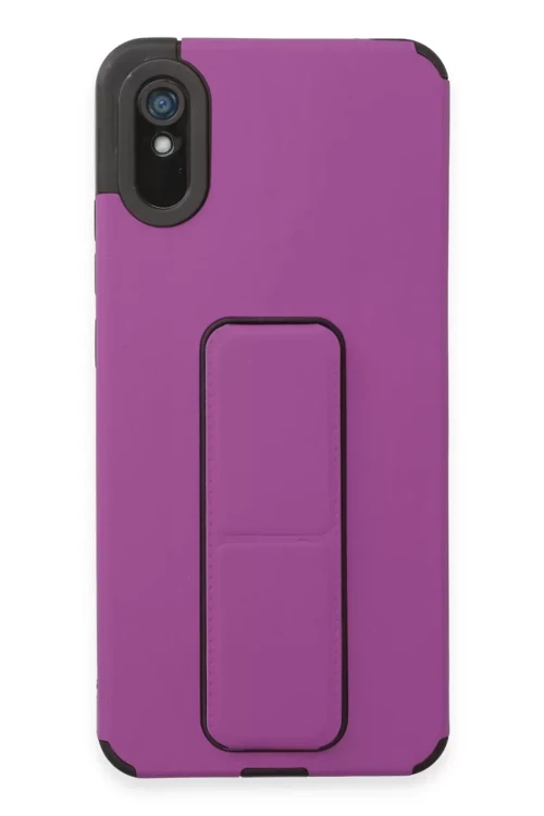 Redmi 9A Kılıf Mega Standlı Silikon - Mor