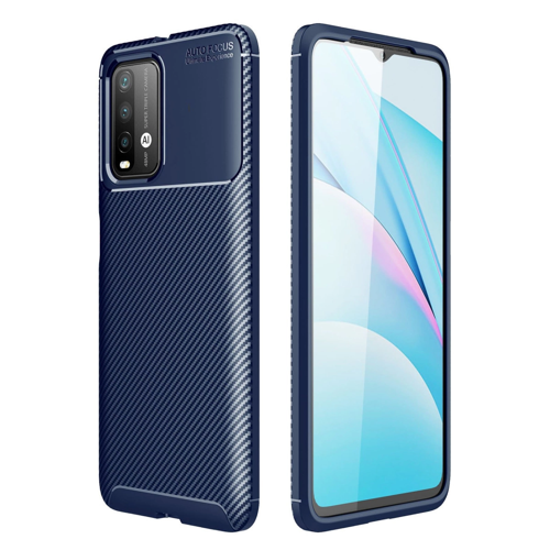 Redmi 9T Kılıf Auto Focus Karbon Kapak - Lacivert