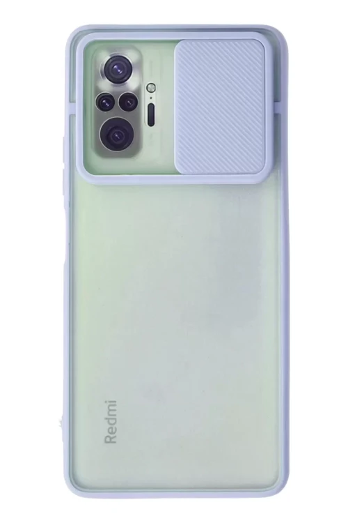 Redmi Note 10 Kılıf Palm Buzlu Kamera Sürgülü Silikon - Lila