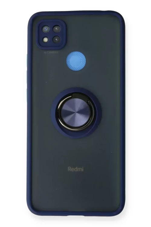 Redmi 9C Kılıf Montreal Yüzüklü Silikon Kapak - Lacivert
