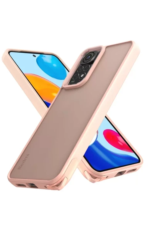Redmi Note 11 Kılıf Elegant Kapak - Pudra