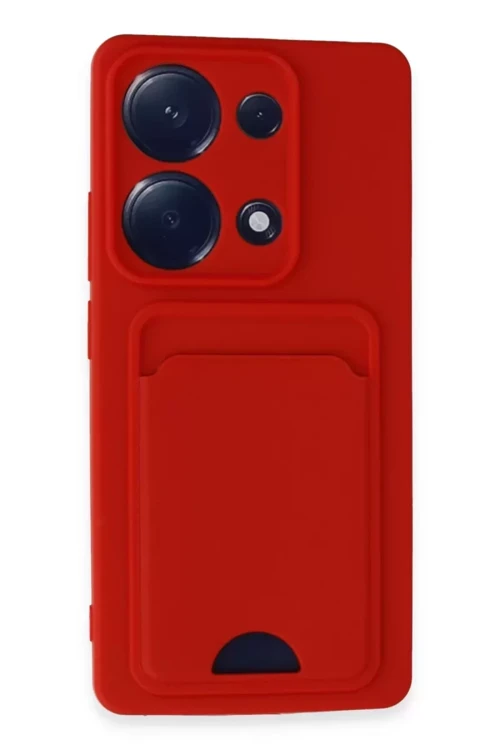 Redmi Note 13 4G Kılıf Kelvin Kartvizitli Silikon - Kırmızı