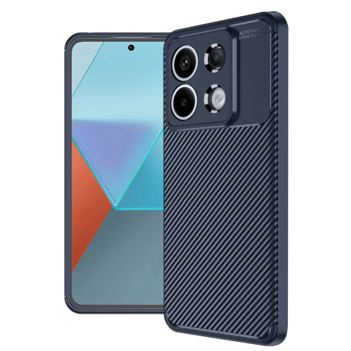 Redmi Note 13 4G Kılıf Auto Focus Karbon Kapak - Lacivert