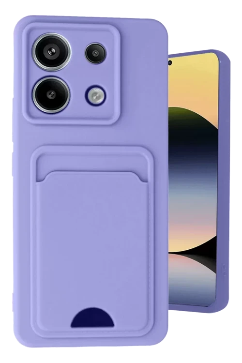 Redmi Note 13 5G Kılıf Kelvin Kartvizitli Silikon - Lila