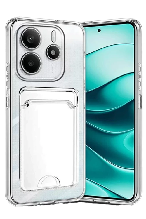 Redmi Note 14 4G Kılıf Kart Şeffaf Silikon - Şeffaf