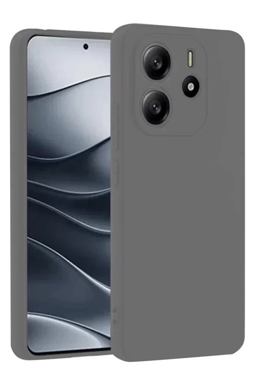 Redmi Note 14 4G Kılıf First Silikon - Gri