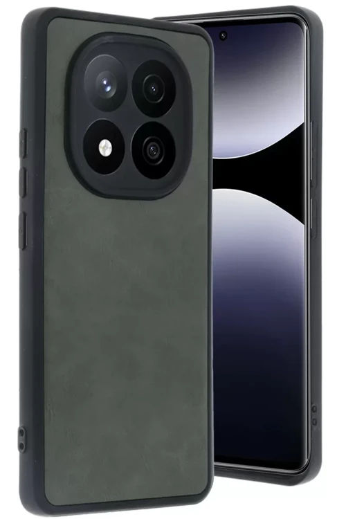 Redmi Note 14 5G Kılıf Aras Deri Kapak - Koyu Yeşil
