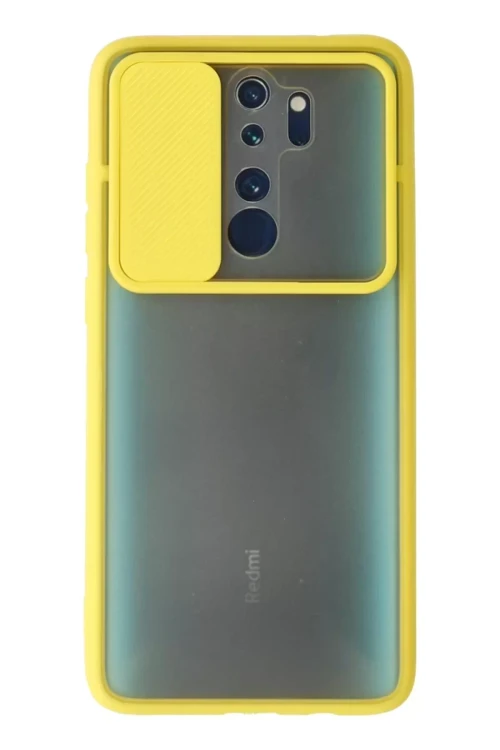 Redmi Note 8 Kılıf Palm Buzlu Kamera Sürgülü Silikon - Sarı