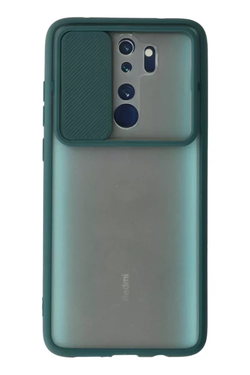 Redmi Note 8 Kılıf Palm Buzlu Kamera Sürgülü Silikon - Yeşil