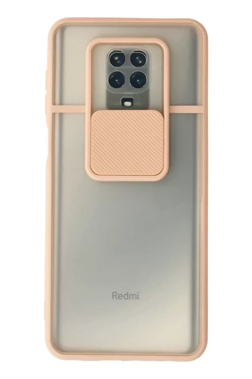 Redmi Note 9 Kılıf Palm Buzlu Kamera Sürgülü Silikon - Pembe
