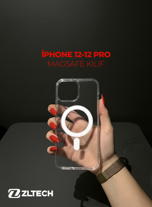 iPhone 12/12 Pro Uyumlu Magsafe Özellikli Sert Şeffaf Kılıf PLASTIC COVER