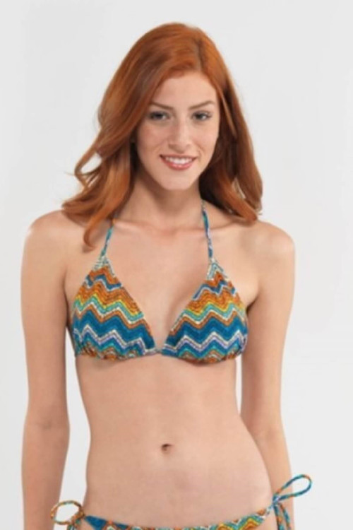Boyundan Bağlı Üçgen Siyah Bikini Üst