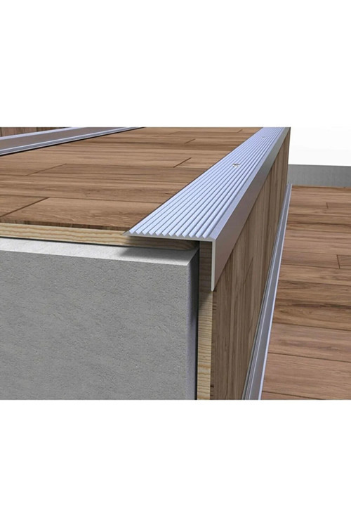 L Model Metal Merdiven Basamak Profili Merdiven Çıtası Köşebent Bitim Profil Gri 4cm*2cm*1,35m