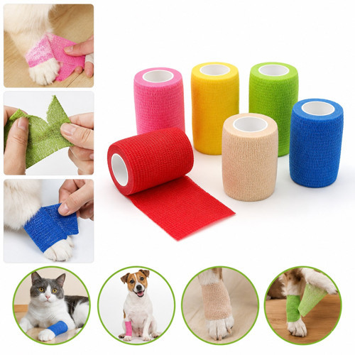 Kedi ve Köpekler İçin Kendinden Yapışkanlı Elastik Sargı Bezi 5 cm x 4.5 m – Veteriner Pati