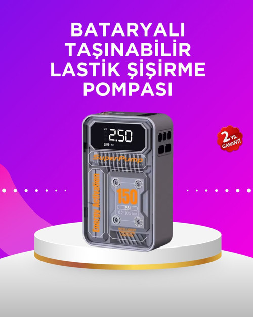 Mini Boy Elektrikli Şarjlı Yüksek Basınçlı Lastik Şişirme Pompası - RFIOVS4239-1818