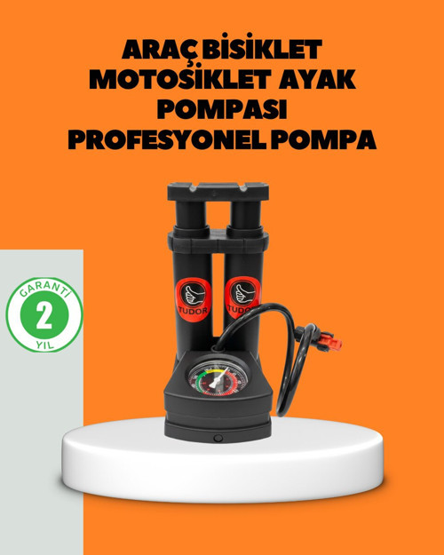 Ayaklı Bisiklet Pompası Basınç Göstergeli Çok Amaçlı - RFIOVS9124-6035