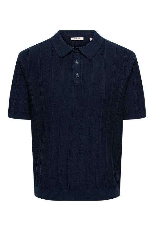 Onsthıjs Çizgili Regular Fit Kısa Kollu Erkek Polo Yaka T Shirt 22036558 LACİVERT